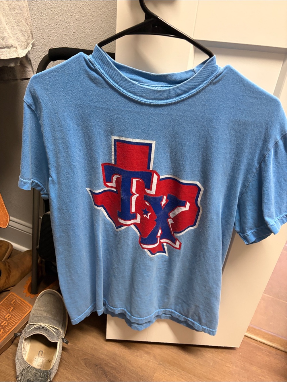 Comfort Colors Light Blue Short Sleeve Texas Graphic Tee